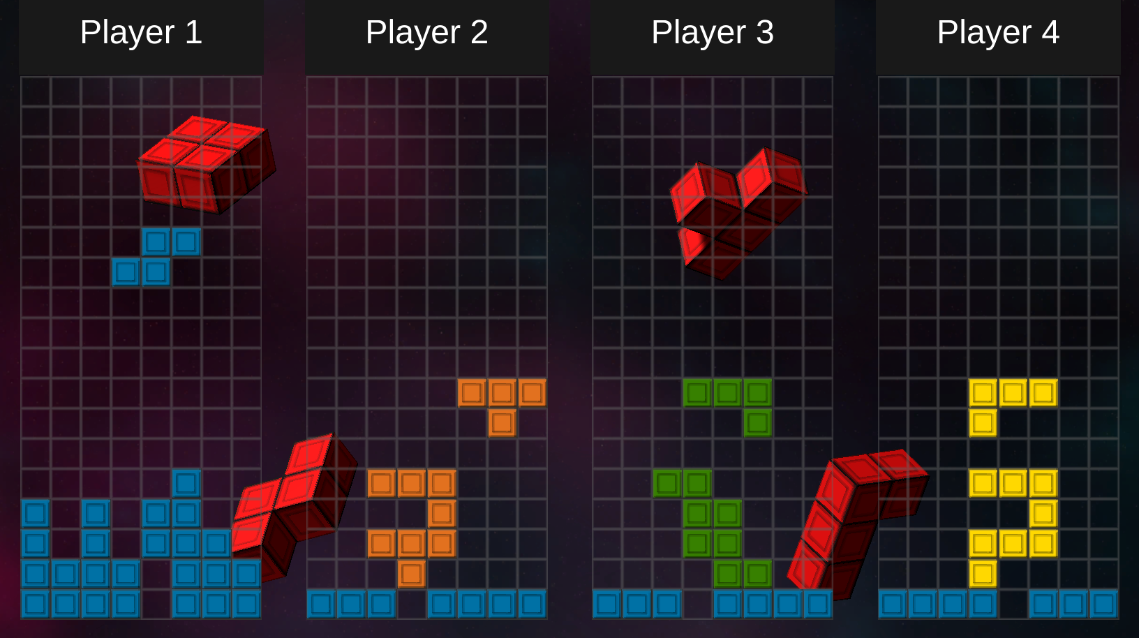 Screenshot of block game from BuzzTest