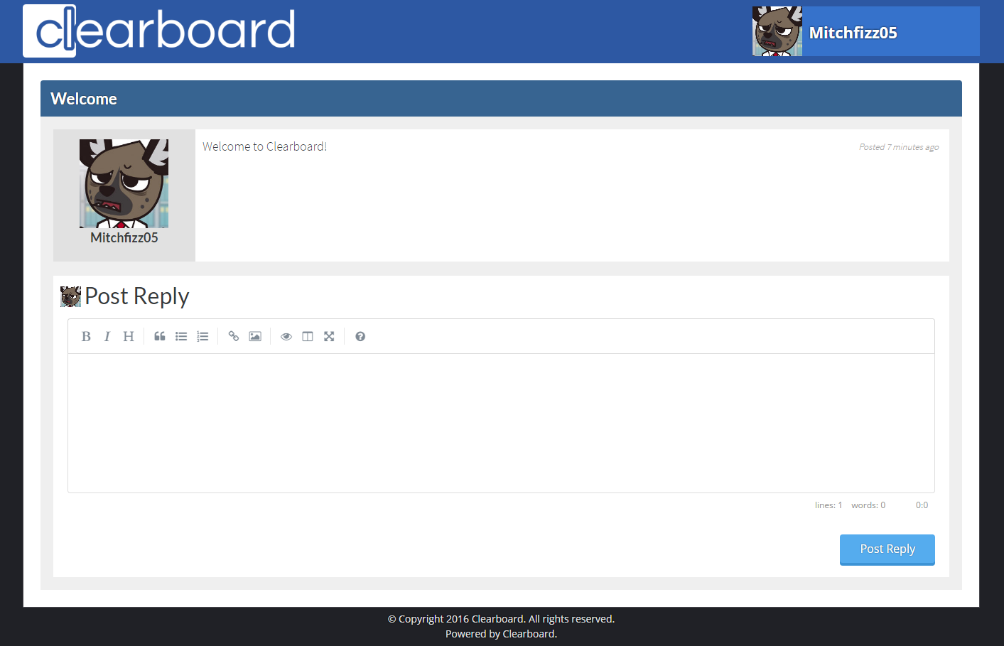 Screenshot of forum thread on Clearboard